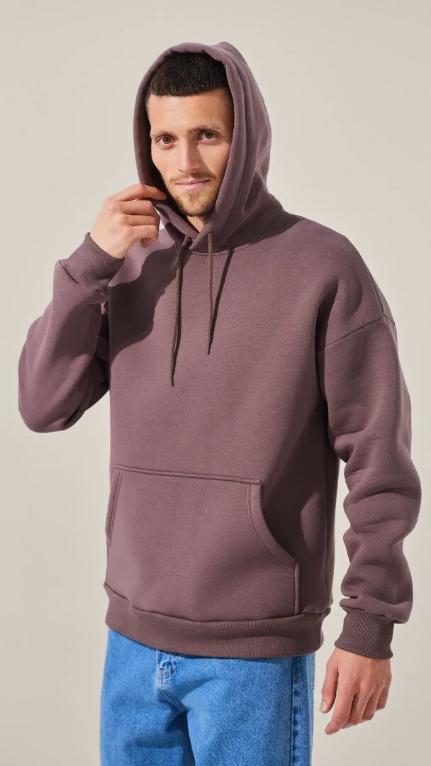 Худі однотонний чоловічий LAWA MBC02308 2XL Сіро-коричневий shop (2888000028617)  Фото №1