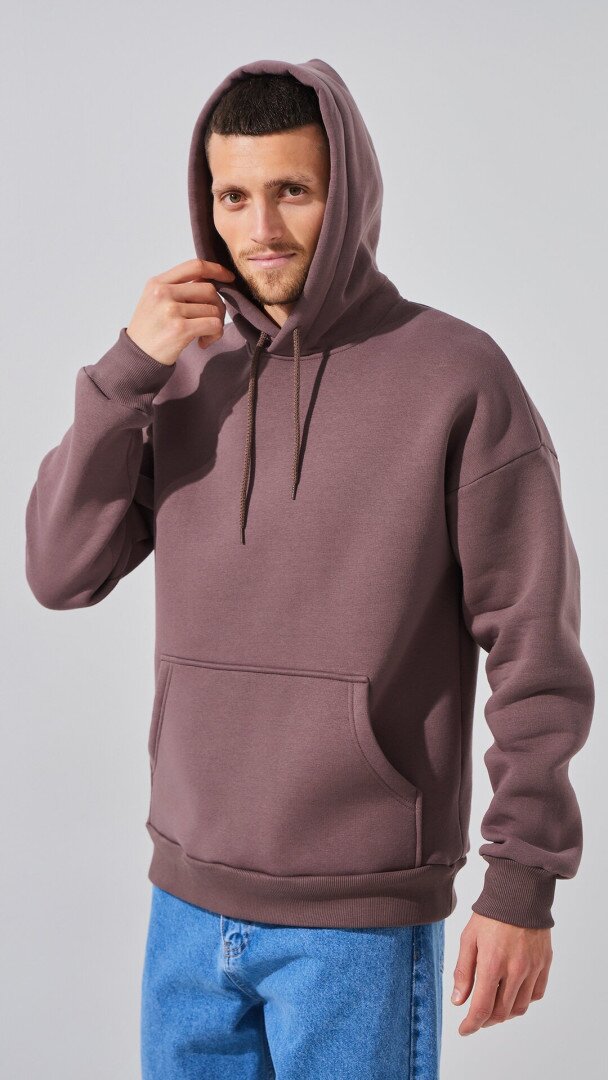 Худі однотонний чоловічий LAWA MBC02308 S Сіро-коричневий shop (2888000028570)  Фото №1