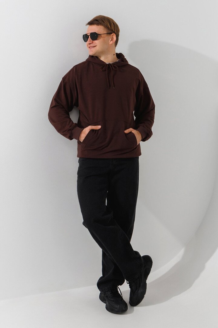 Худі однотонний чоловічий LAWA MBC02372 S Темно-коричневий shop (2000991034631)  Фото №0