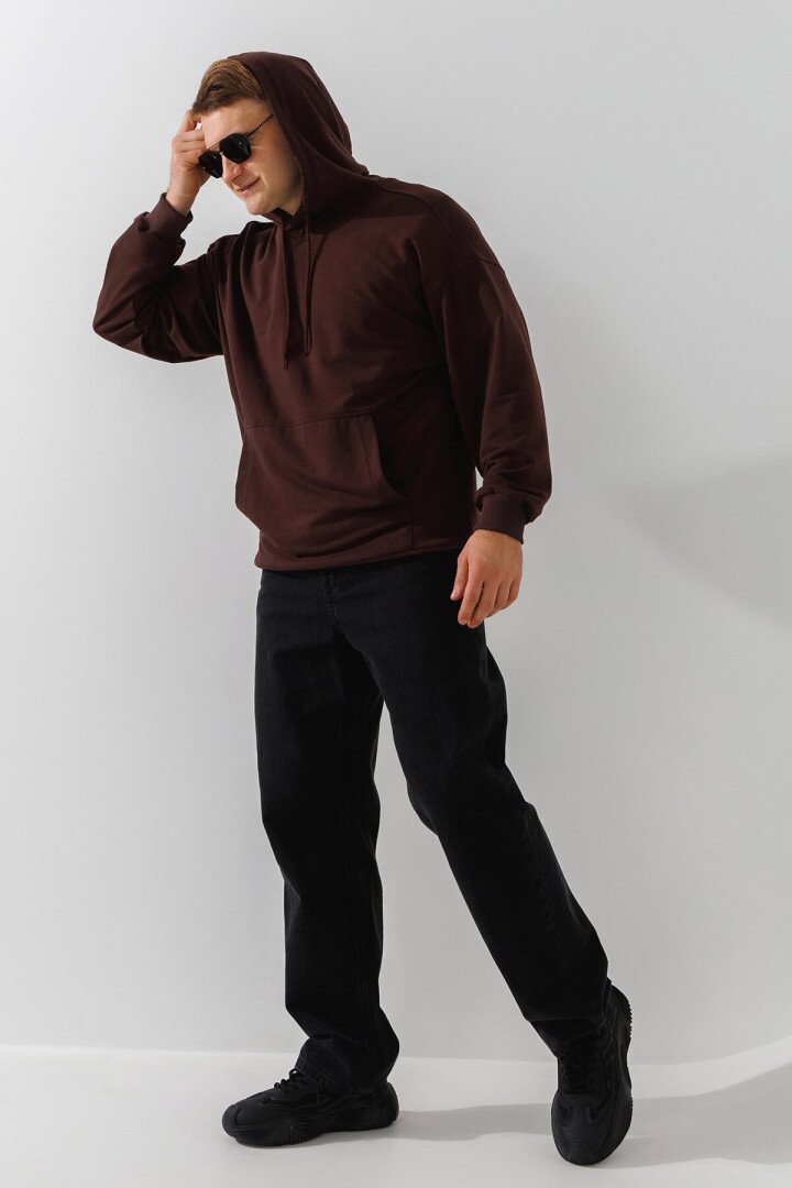 Худі однотонний чоловічий LAWA MBC02372 S Темно-коричневий shop (2000991034631)  Фото №2