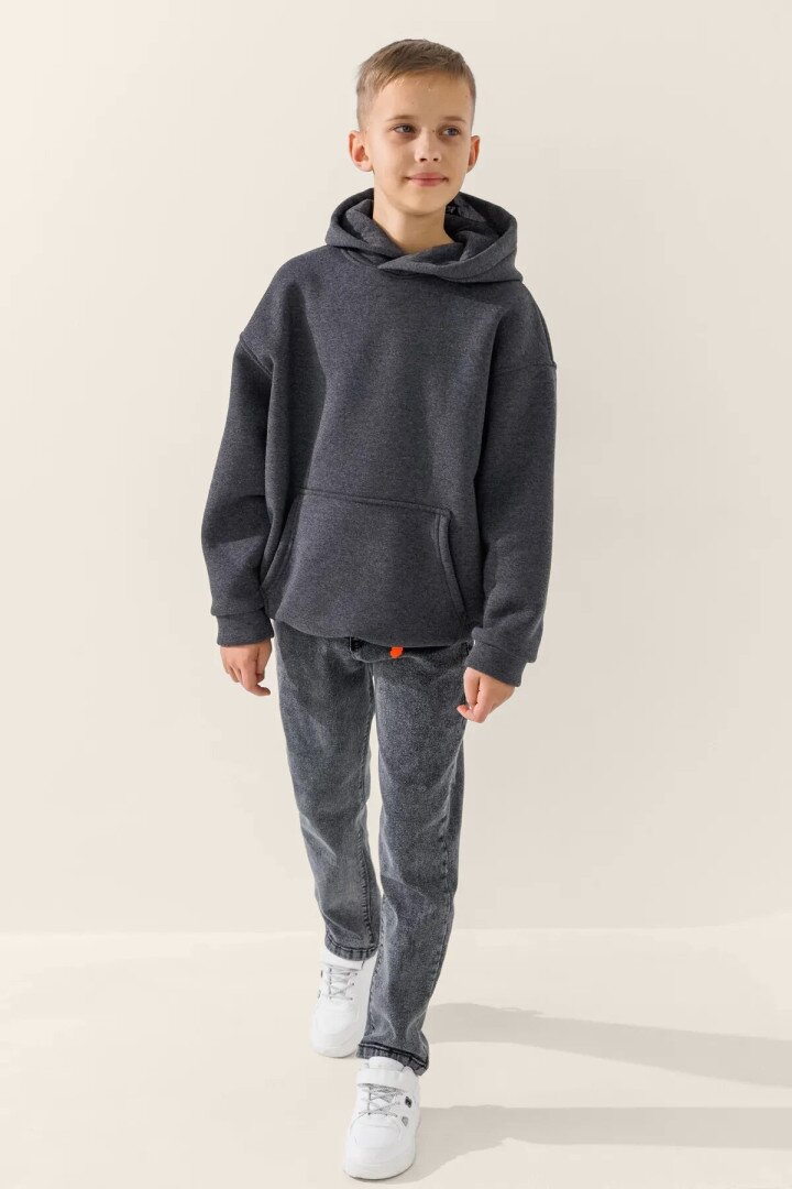 Худі однотонний для хлопчика LAWA BBC02310 128 см Сірий shop (2000990925008)  Фото №0