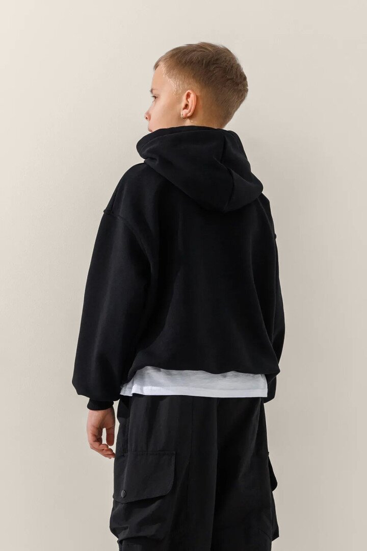 Худі однотонний для хлопчика LAWA BBC02319 122 см Чорний shop (2000990980892)  Фото №3