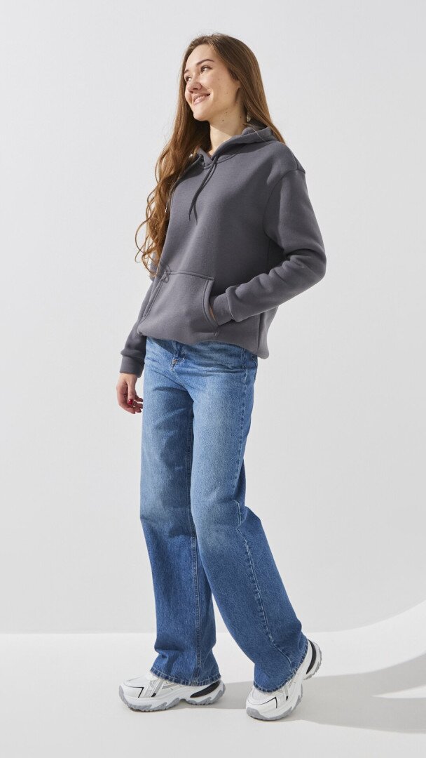 Худі однотонний жіночий LAWA WBC02435 2XL Темний графіт shop (2000990910028)  Фото №2