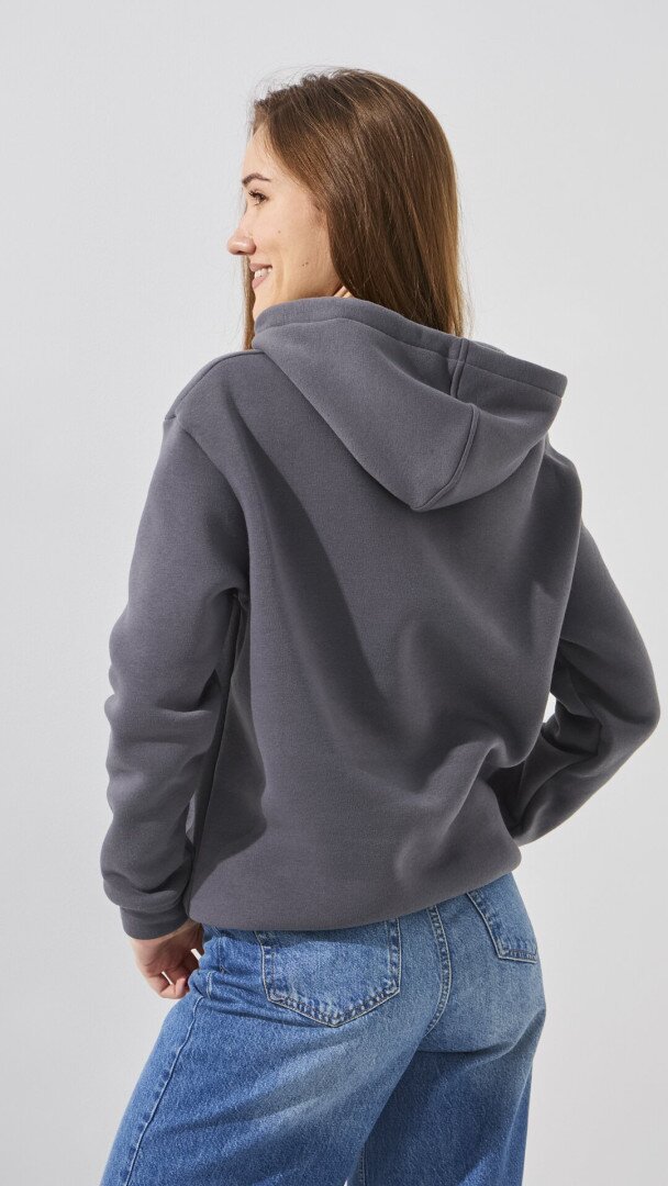 Худі однотонний жіночий LAWA WBC02435 2XL Темний графіт shop (2000990910028)  Фото №3