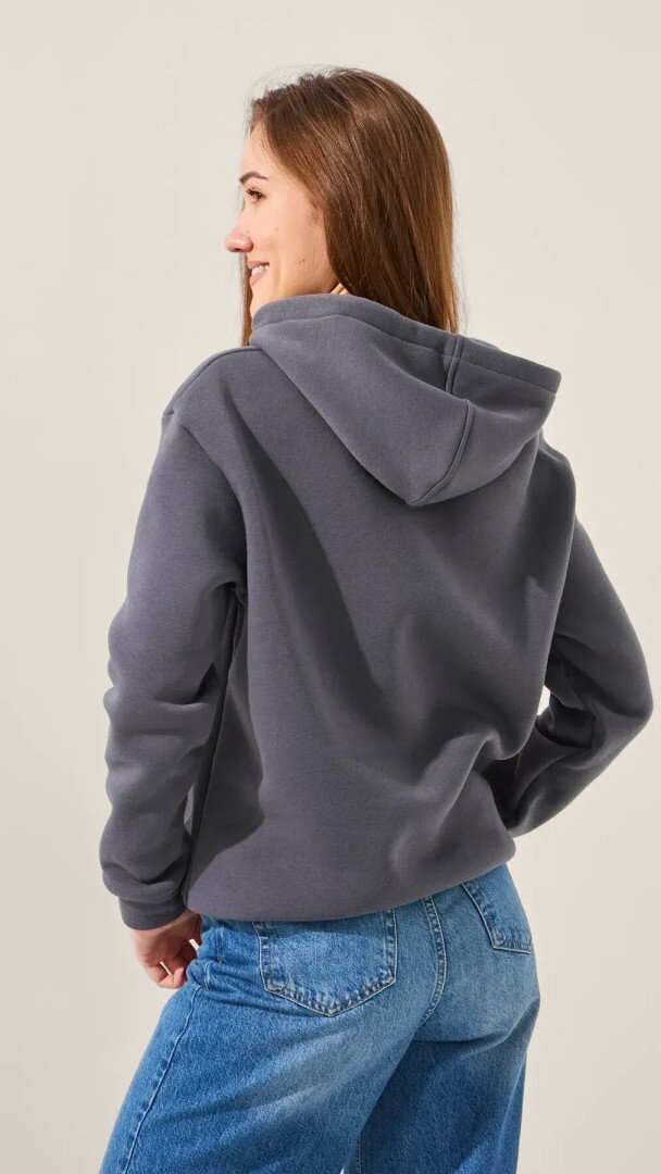 Худі однотонний жіночий LAWA WBC02435 XS Темний графіт shop (2000990909978)  Фото №2
