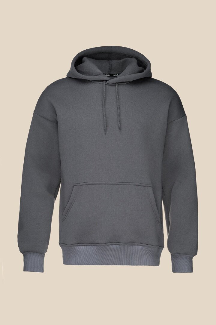 Худі однотонний чоловічий LAWA MBC02336 2XL Графітовий shop (2000990842282)  Фото №4