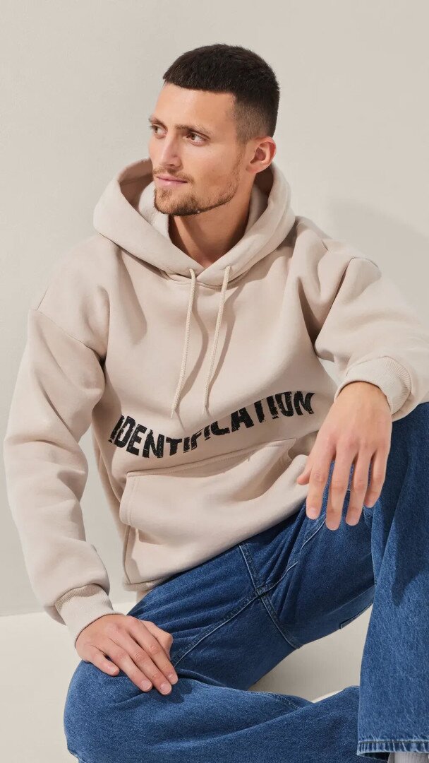 Худі з принтом чоловічий LAWA P-MB02318 L Сіро-бежевий shop (2888000029898)  Фото №1