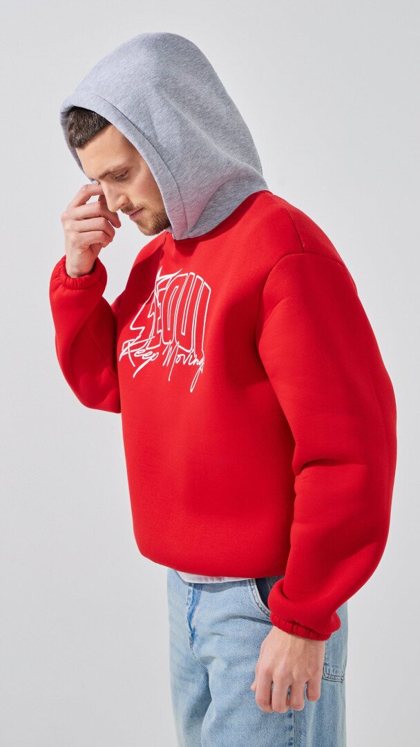 Худі з принтом чоловічий LAWA P-MT02304 S Темно-червоний shop (2000999379079)  Фото №2