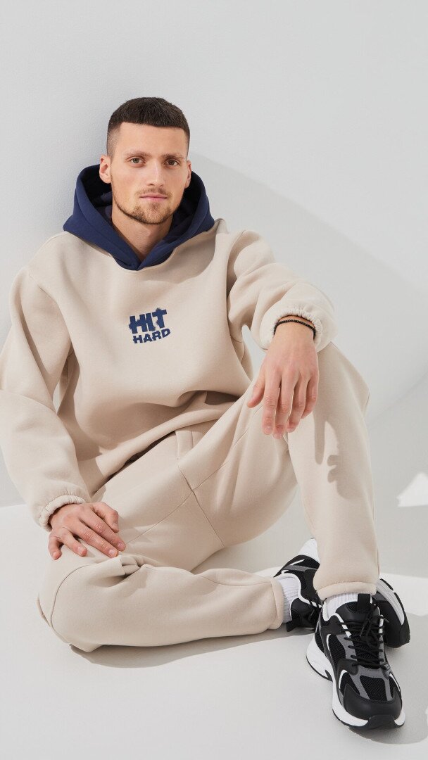 Худі з принтом чоловічий LAWA P-MT02305 S Сіро-бежевий shop (2000999379024)  Фото №1