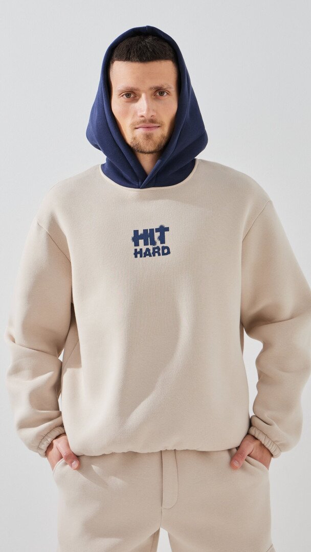 Худі з принтом чоловічий LAWA P-MT02305 2XL Сіро-бежевий shop (2000999379062)