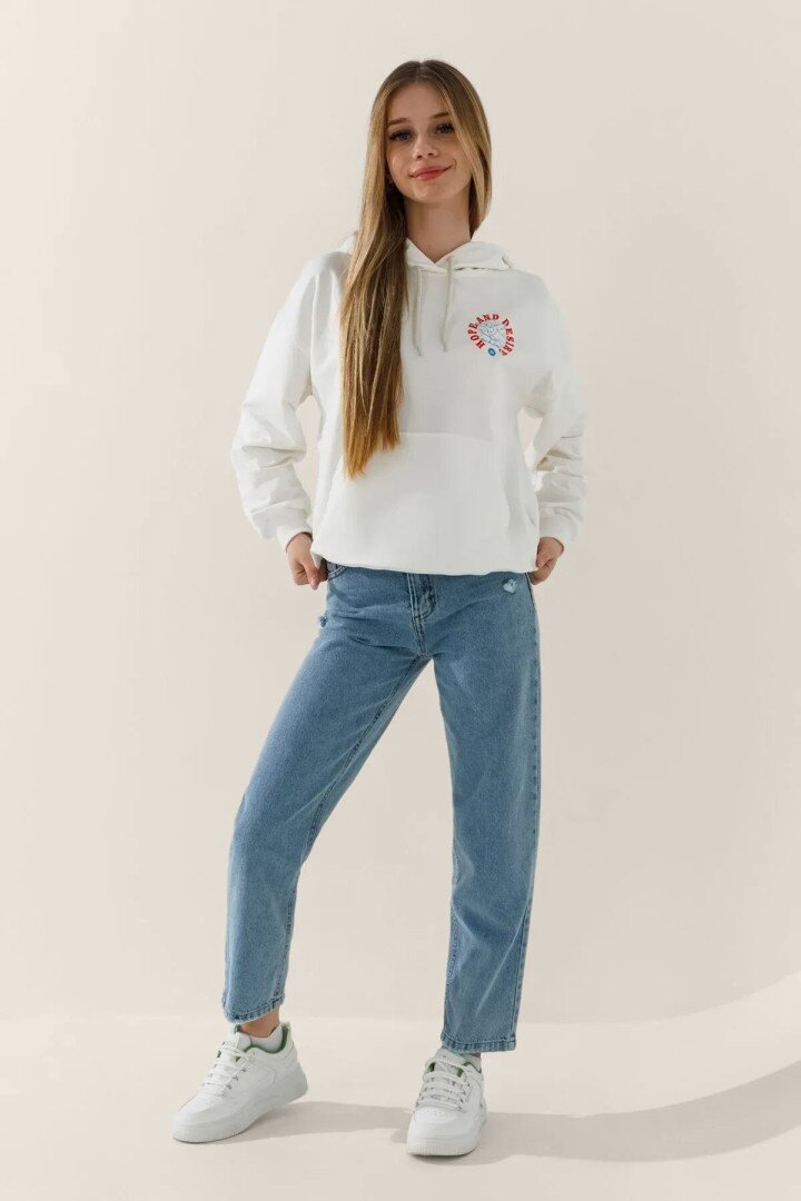 Худі з принтом для дівчинки LAWA P-GB02311 128 см Молочний shop (2000991041561)  Фото №0