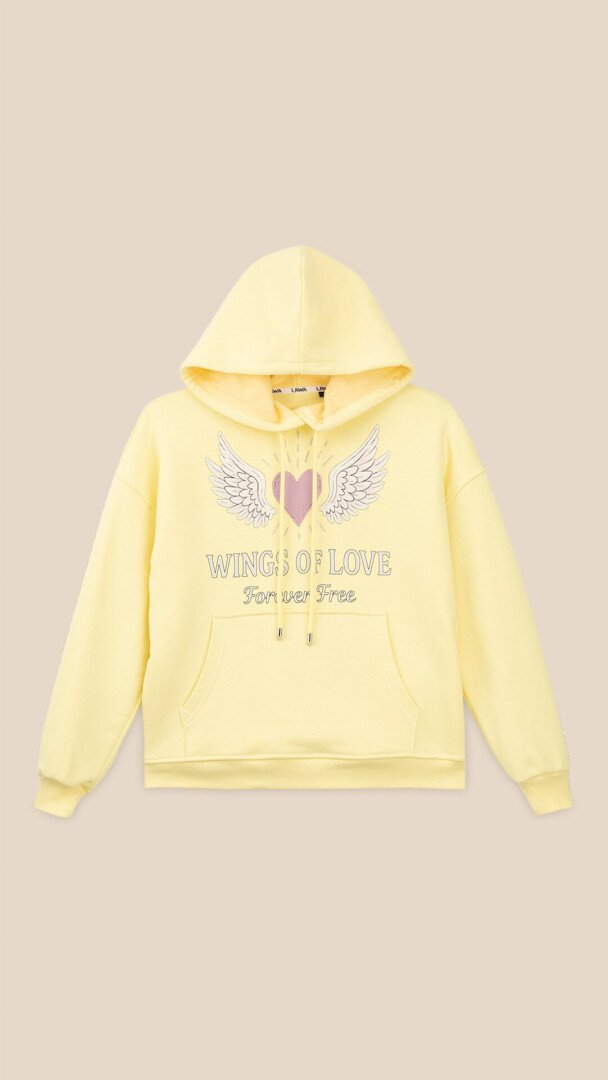 Худі з принтом для дівчинки LAWA P-GB02337 134 см Лимонний shop (2000999310584)