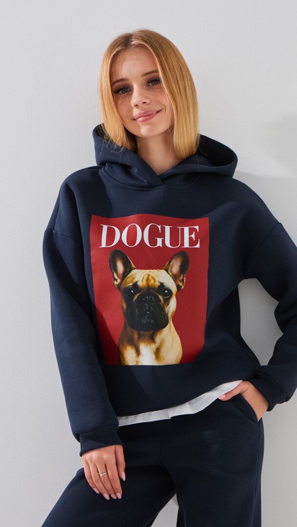 Худі з принтом для дівчинки LAWA P-GB02338 134 см Графітовий shop (2000999361081)