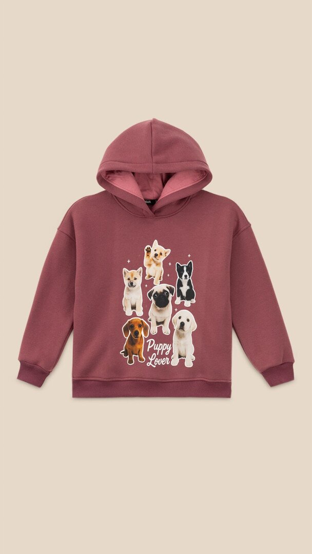 Худі з принтом для дівчинки LAWA P-GB02340 116 см Сливовий shop (2888000028310)