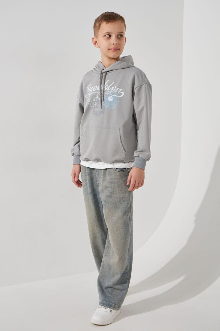 Худі з принтом для хлопчика LAWA P-BB02310 122 см Світло-сірий shop (2000991052727)  Фото №2