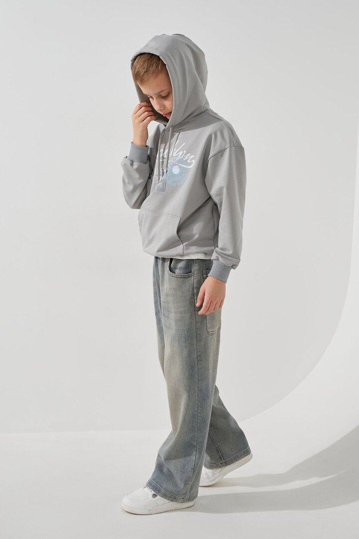 Худі з принтом для хлопчика LAWA P-BB02310 122 см Світло-сірий shop (2000991052727)  Фото №1