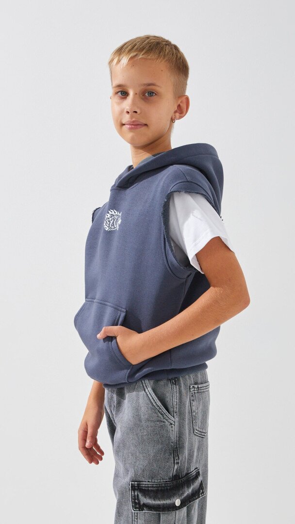 Худі з принтом для хлопчика LAWA P-BB02325 134 см Графітовий shop (2888000026385)  Фото №1