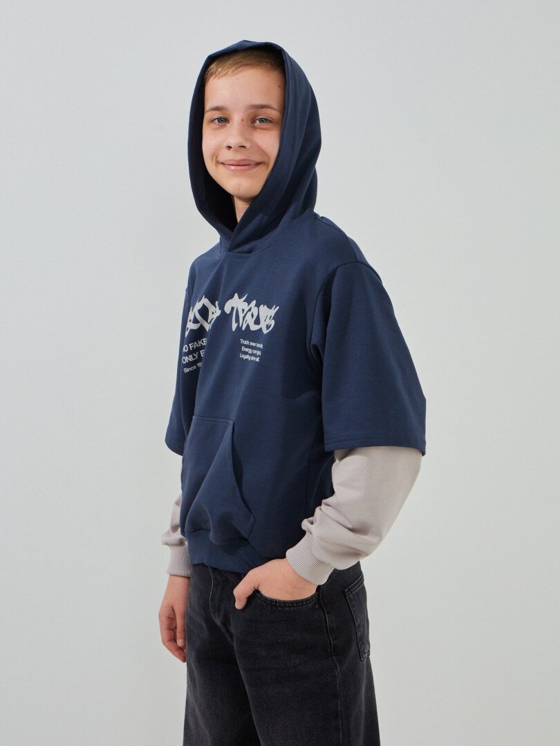 Худі з принтом для хлопчика LAWA P-BB02336 146 см Графіт, світло-сірий shop (2000999567711)  Фото №2