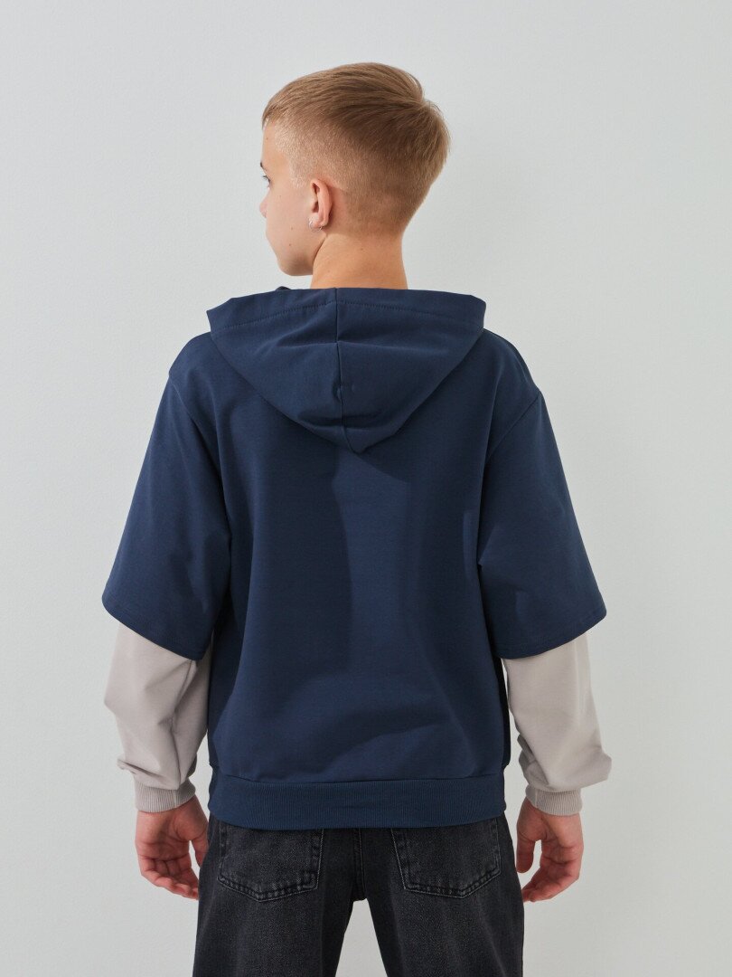 Худі з принтом для хлопчика LAWA P-BB02336 146 см Графіт, світло-сірий shop (2000999567711)  Фото №3