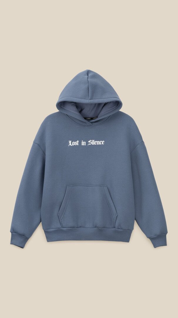 Худі з принтом жіночий LAWA P-WT02305 M Сіро-синій shop (2000999384189)