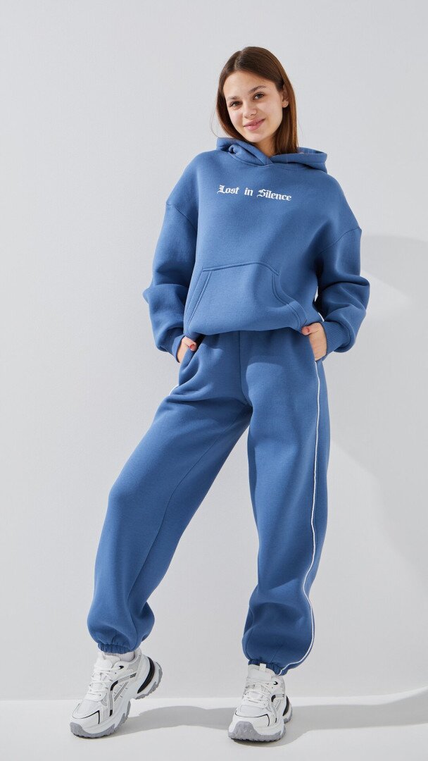 Худі з принтом жіночий LAWA P-WT02305 M Сіро-синій shop (2000999384189)  Фото №0