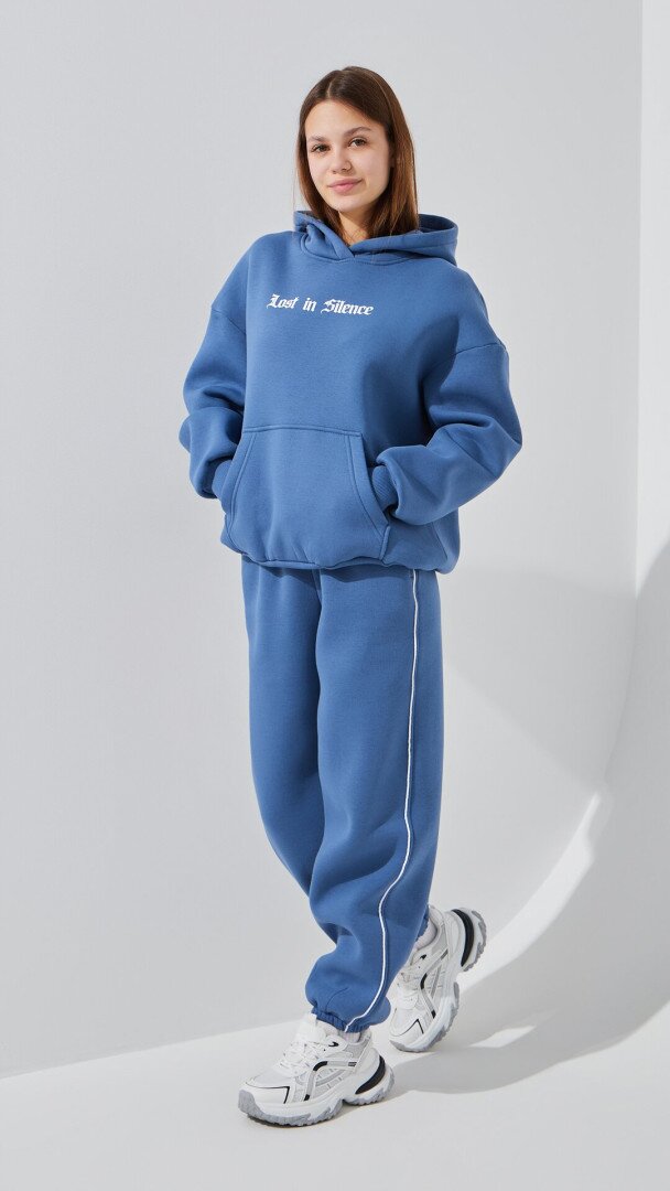 Худі з принтом жіночий LAWA P-WT02305 M Сіро-синій shop (2000999384189)  Фото №3
