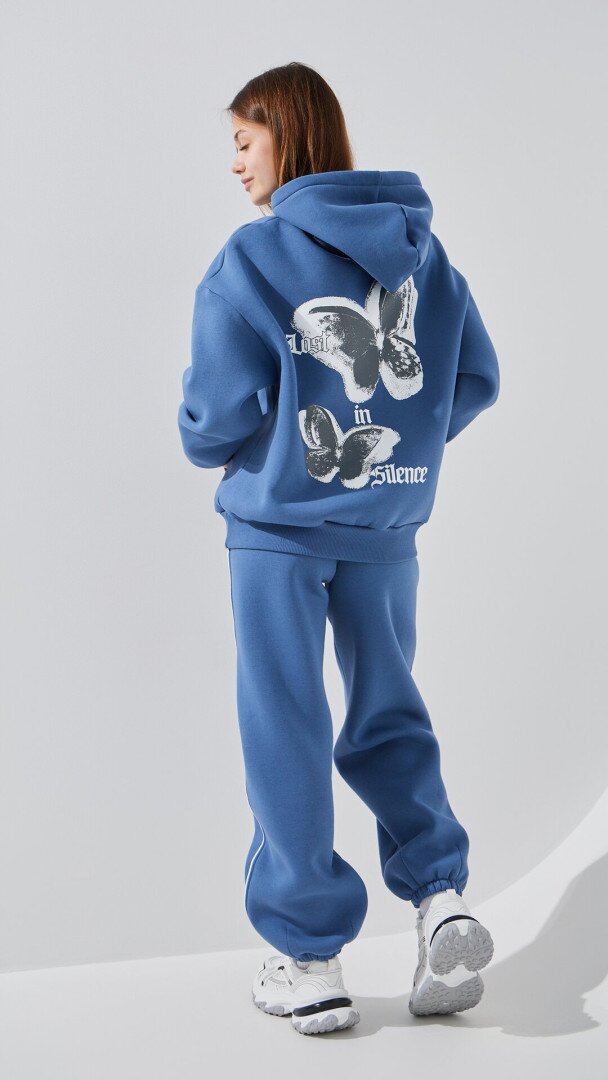 Худі з принтом жіночий LAWA P-WT02305 M Сіро-синій shop (2000999384189)  Фото №5