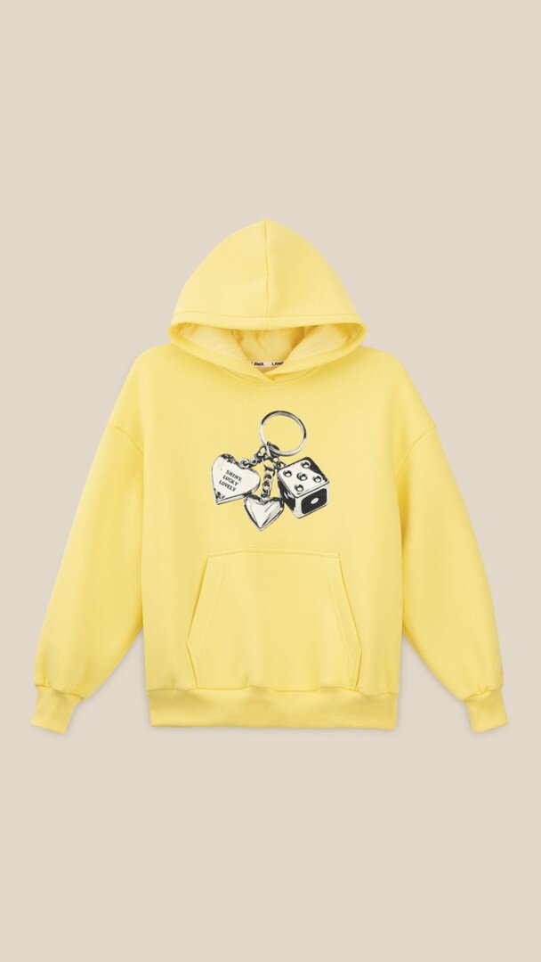 Худі з принтом жіночий LAWA P-WT02307 2XL Лимонний shop (2000999357428)