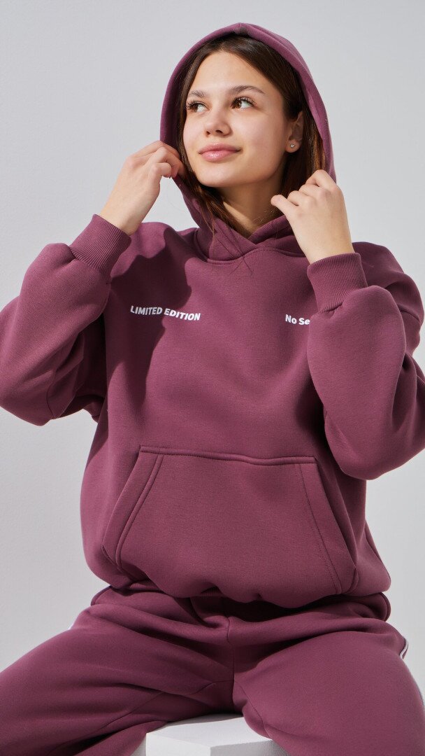 Худі з принтом жіночий LAWA P-WT02308 L Сливовий shop (2888000030306)  Фото №1