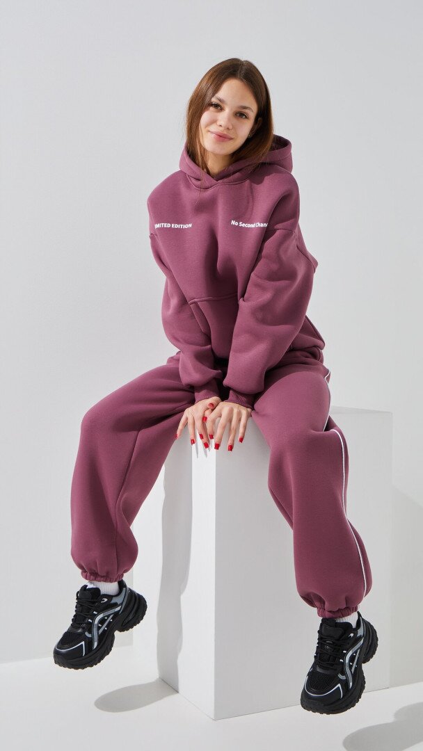 Худі з принтом жіночий LAWA P-WT02308 L Сливовий shop (2888000030306)  Фото №2