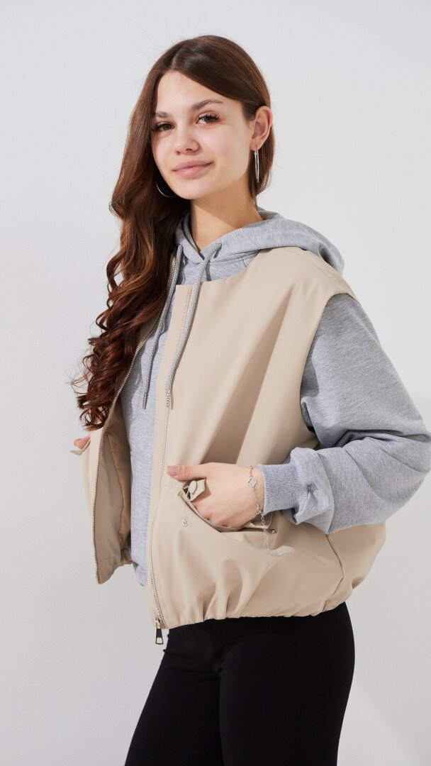 Жилет однотонний жіночий LAWA WBC02495 S Пісочний shop (2000999500688)  Фото №1