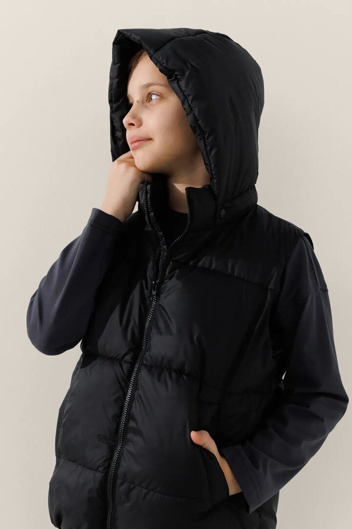 Жилет утеплений для хлопчика LAWA BBC02313 158 см Чорний shop (2000991041530)  Фото №2