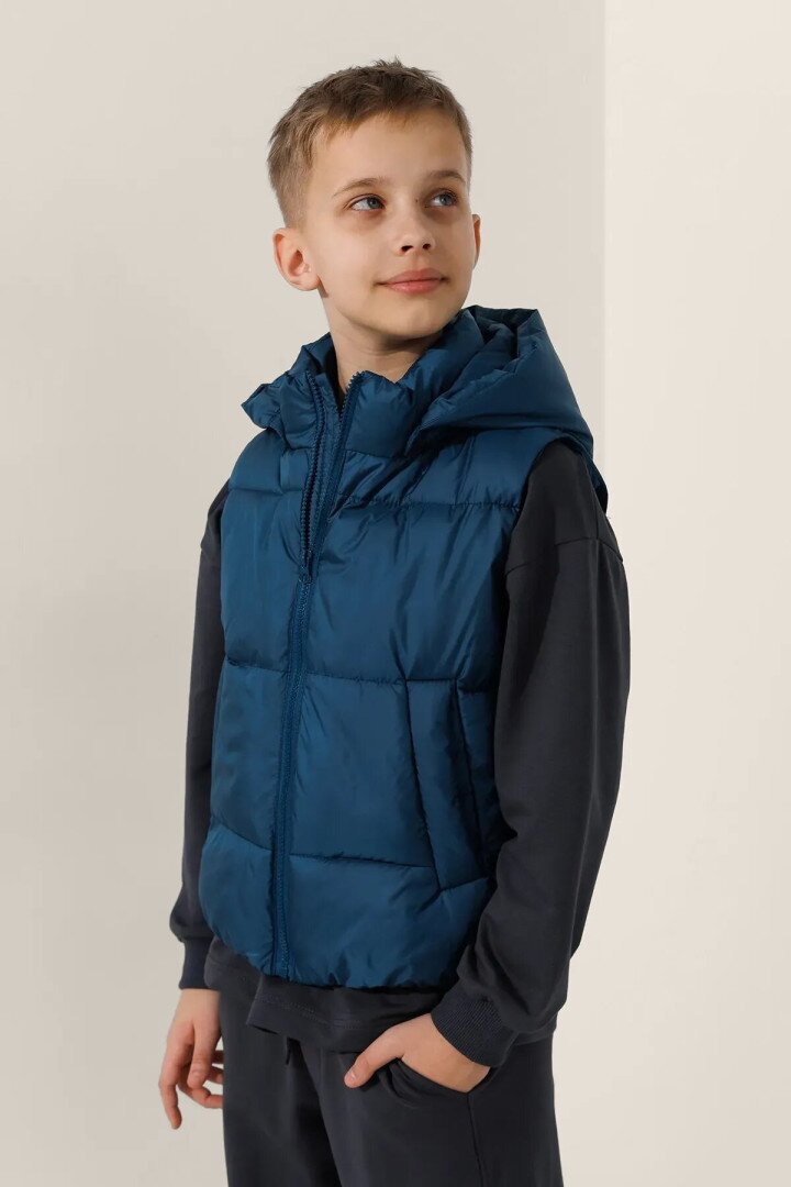 Жилет утеплений для хлопчика LAWA BBC02313 152 см Синій shop (2000991051027)  Фото №1