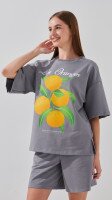 Футболка з принтом жіноча LAWA P-WB02389 XS Графітовий shop (2000999188848)