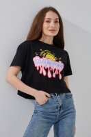 Футболка з принтом жіноча LAWA P-WB02387 XS Чорний shop (2000991069749)