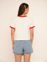 Футболка з принтом Tennis жіноча LAWA P-WB02365 XS Молочний shop (2000990659804)  Фото №2