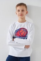 Лонгслів з принтом для хлопчика LAWA P-BB02308 122 см Білий shop (2000991042629)