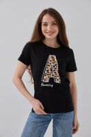 Футболка з принтом жіноча LAWA P-WB02388 XS Чорний shop (2000991069817)