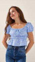 Блуза з візерунком жіноча LAWA WTC02437 L Блакитний shop (2000999209086)  Фото №0