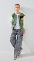 Бомбер однотонний для хлопчика LAWA BBC02336 134 см Хакі-молочний shop (2000999383250)  Фото №2