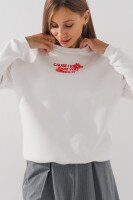 Cвітшот з принтом жіночий LAWA P-WB02374 2XL Молочний shop (2000990791641)  Фото №2