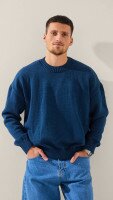 Джемпер однотонний чоловічий LAWA MBC02389 M Синій shop (2888000018779)