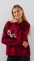 Джемпер з принтом жіночий LAWA WBC08630 L/XL Бордовий shop (2888000019080)  Фото №1