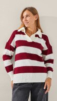 Джемпер з візерунком жіночий LAWA WTC08682 L/XL Бордово-молочний shop (2000999284564)