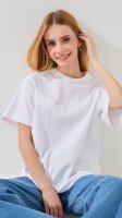 Футболка однотонна для дівчинки LAWA GBC02311 128 см Білий shop (2000991010758)  Фото №1
