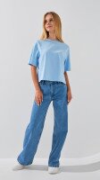 Футболка однотонна для дівчинки LAWA GBC02337 134 см Блакитний shop (2888000010759)