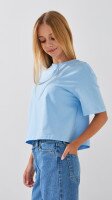 Футболка однотонна для дівчинки LAWA GBC02337 134 см Блакитний shop (2888000010759)  Фото №2