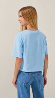 Футболка однотонна для дівчинки LAWA GBC02337 146 см Блакитний shop (2888000010773)  Фото №3
