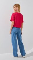 Футболка однотонна для дівчинки LAWA GBC02337 134 см Малиновий shop (2888000008329)  Фото №2