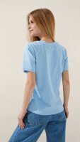 Футболка однотонна для дівчинки LAWA GBC02341 134 см Блакитний shop (2000999183188)  Фото №3